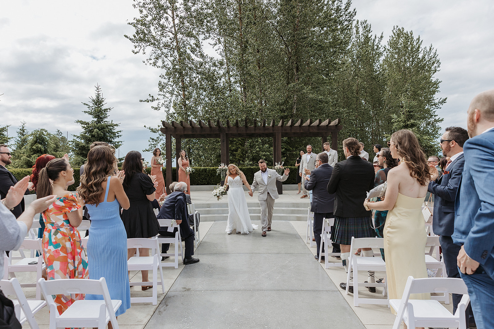 Bride and Groom at Outdoor Wedding Ceremony